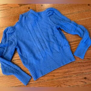 LOFT PERIWINKLE Blue Cable Knit Women's Sweater Size Medium
